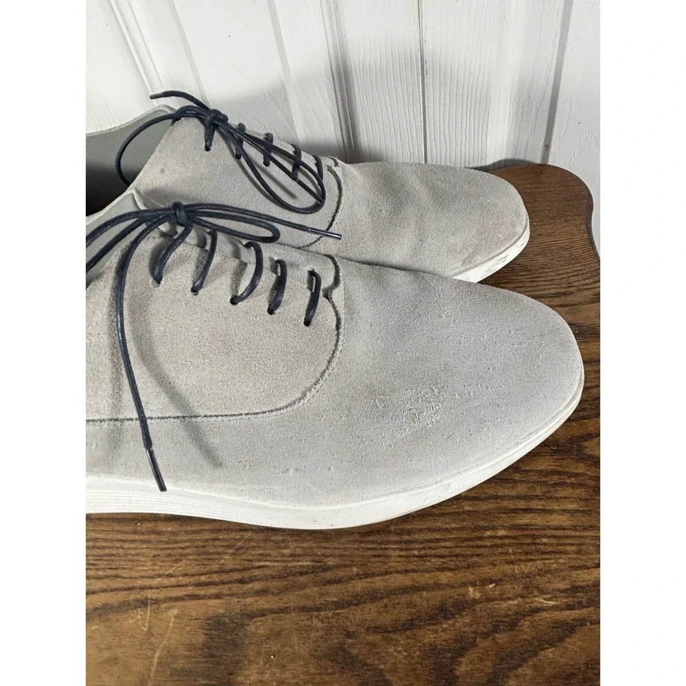 Wolf & Shepherd Gray Suede Leather‎ Lace Up Dress Shoes Comfort Size 11.5M